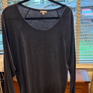 Gap Women's Heatherd Blue Long Sleeve Top